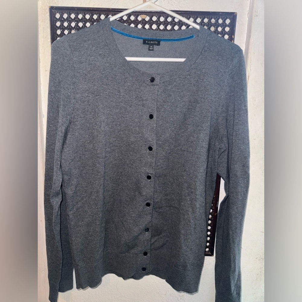 Talbots Size‎ M Black Charming Cardigan Sweater